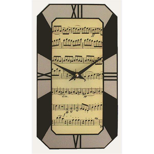 Music Gifts Art Deco Wall Clock - Black CP5A